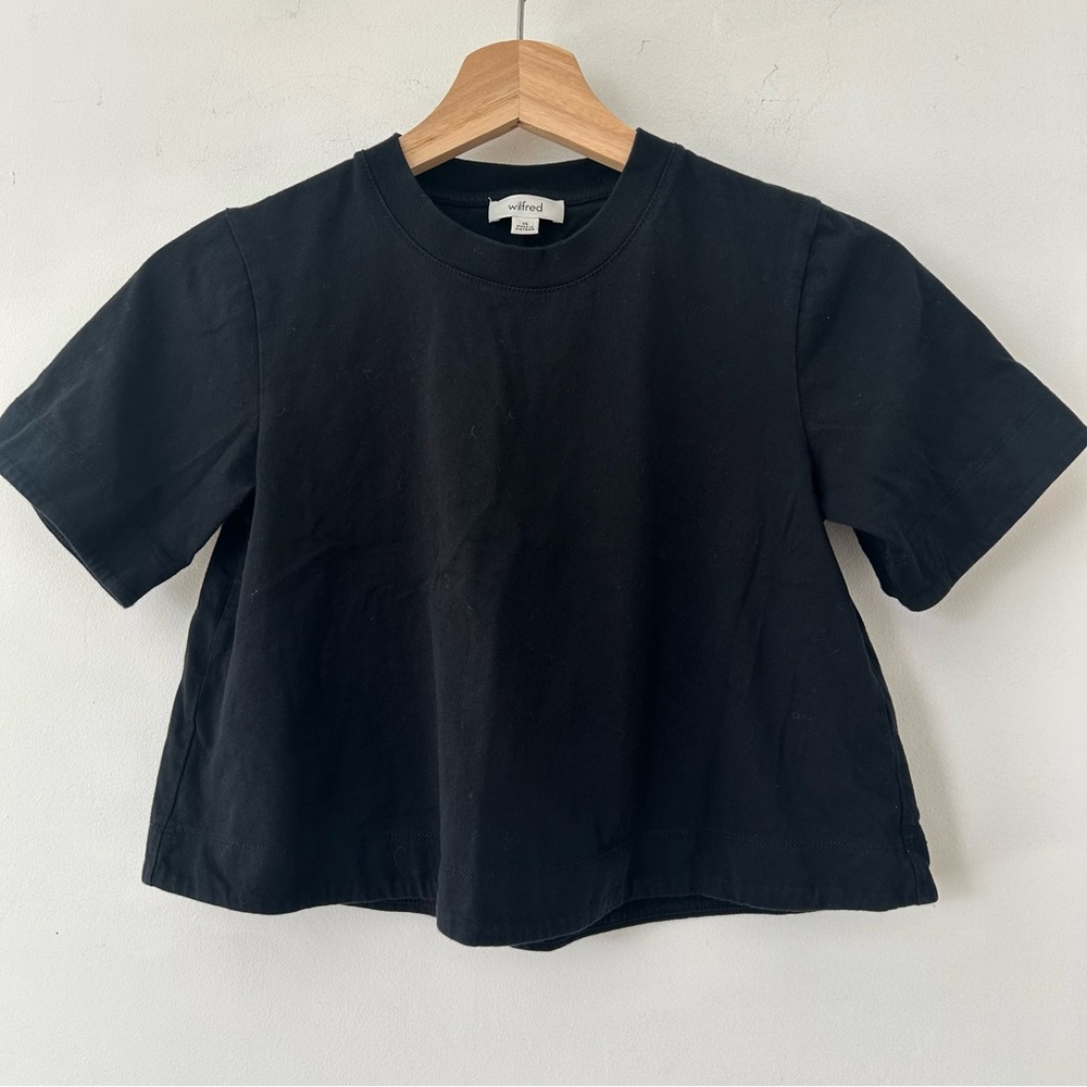 ARITZIA WILFRED BLACK SHORT SLEEVE TOP SIZE XS